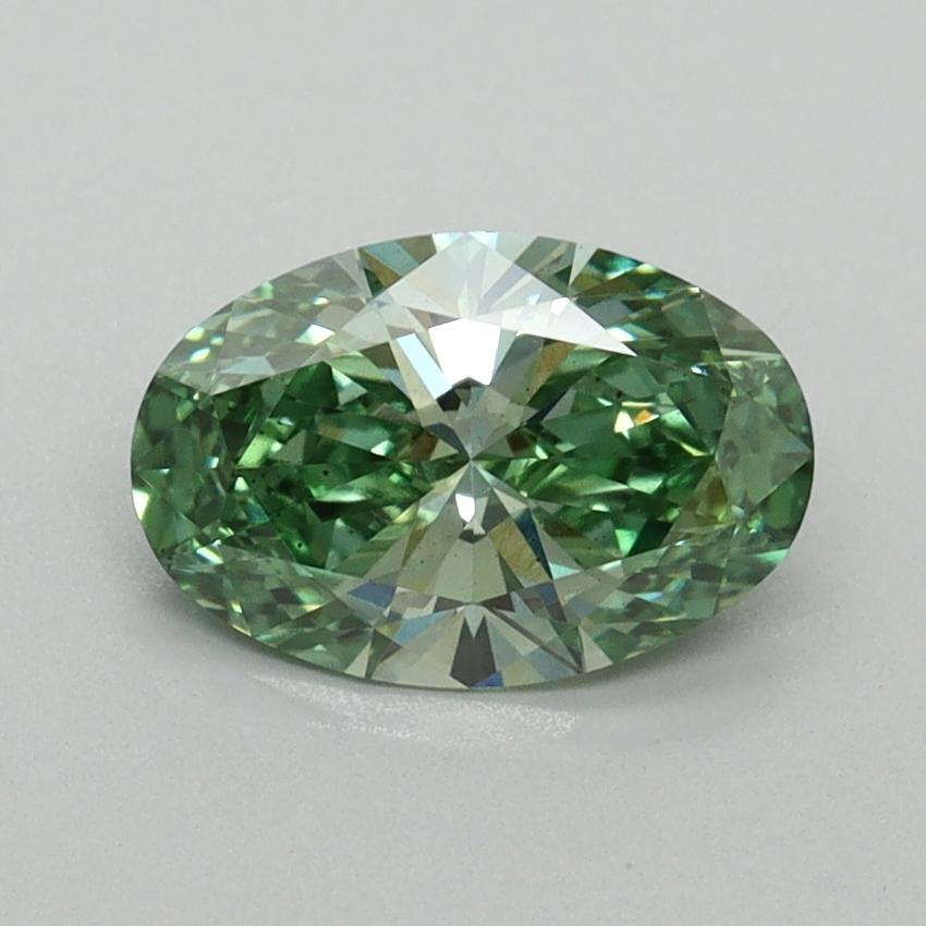 1.06 Ct. Fancy Vivid Green Oval Lab Grown Diamond