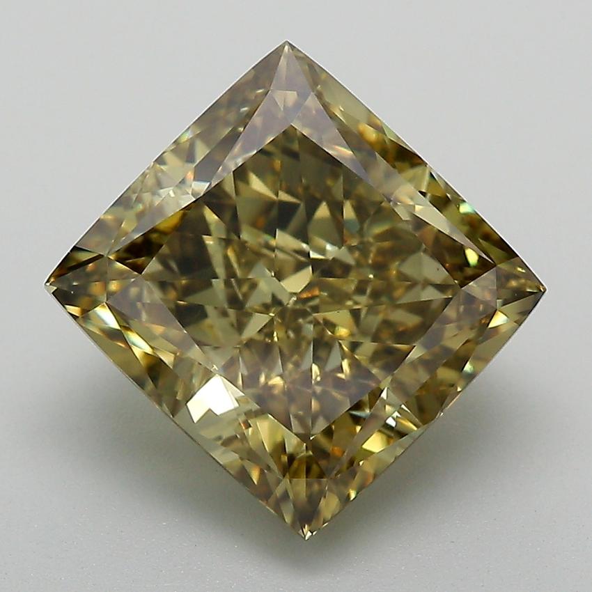 5.81 Ct. Fancy Intense Greyish Yellow Cushion Lab Grown Diamond