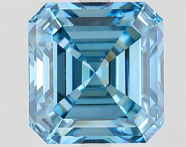 5.39 Ct. Fancy Vivid  Blue Asscher Lab Grown Diamond