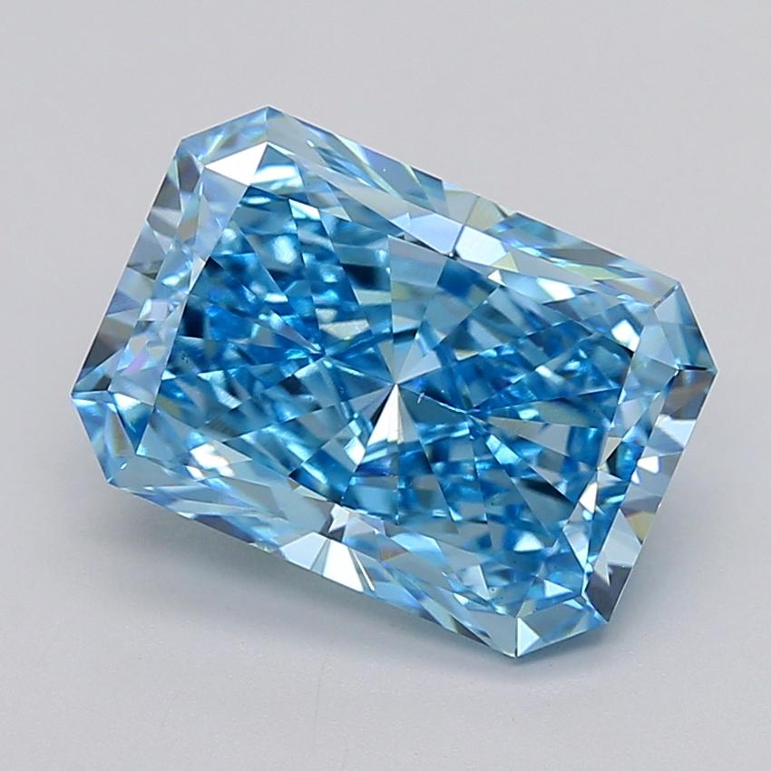 6.10 Ct. Fancy Vivid  Blue Radiant Lab Grown Diamond