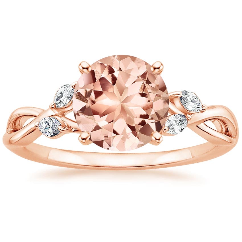 Morganite Willow Diamond Ring (1/8 ct. tw.) in 14K Rose Gold
