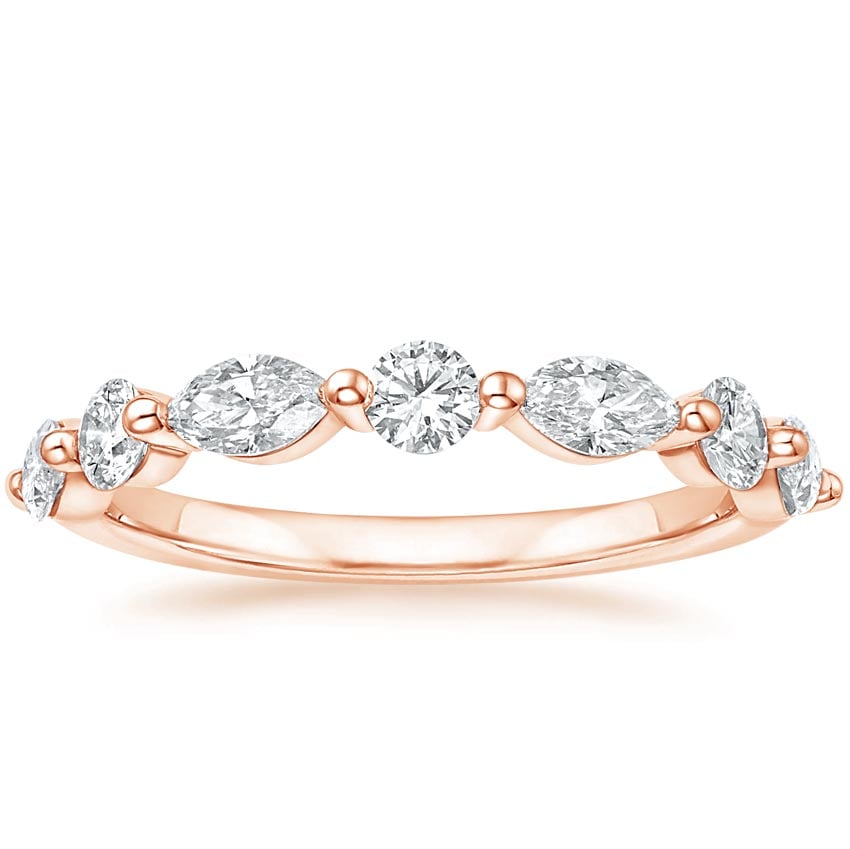 Rose gold diamond engagement ring with surprise diamond details