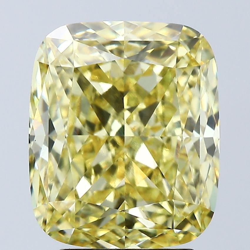 4.05 Ct. Fancy Vivid Yellow Cushion Lab Grown Diamond