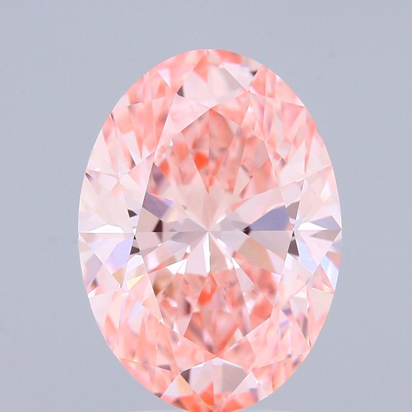 3.87 Ct. Fancy Vivid Pink Oval Lab Grown Diamond