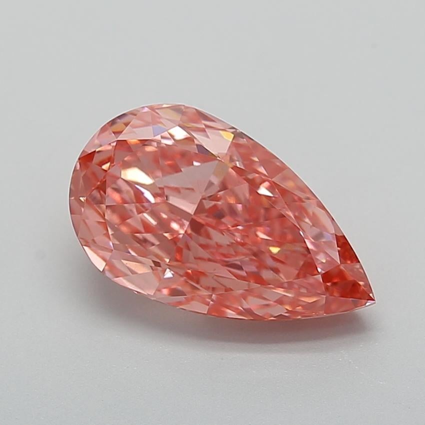 3.67 Ct. Fancy Vivid  Pink Pear Lab Grown Diamond