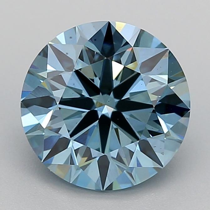 2.40 Ct. Fancy Vivid Blue Round Lab Grown Diamond