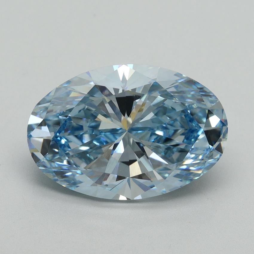 5.20 Ct. Fancy Vivid Blue Oval Lab Grown Diamond