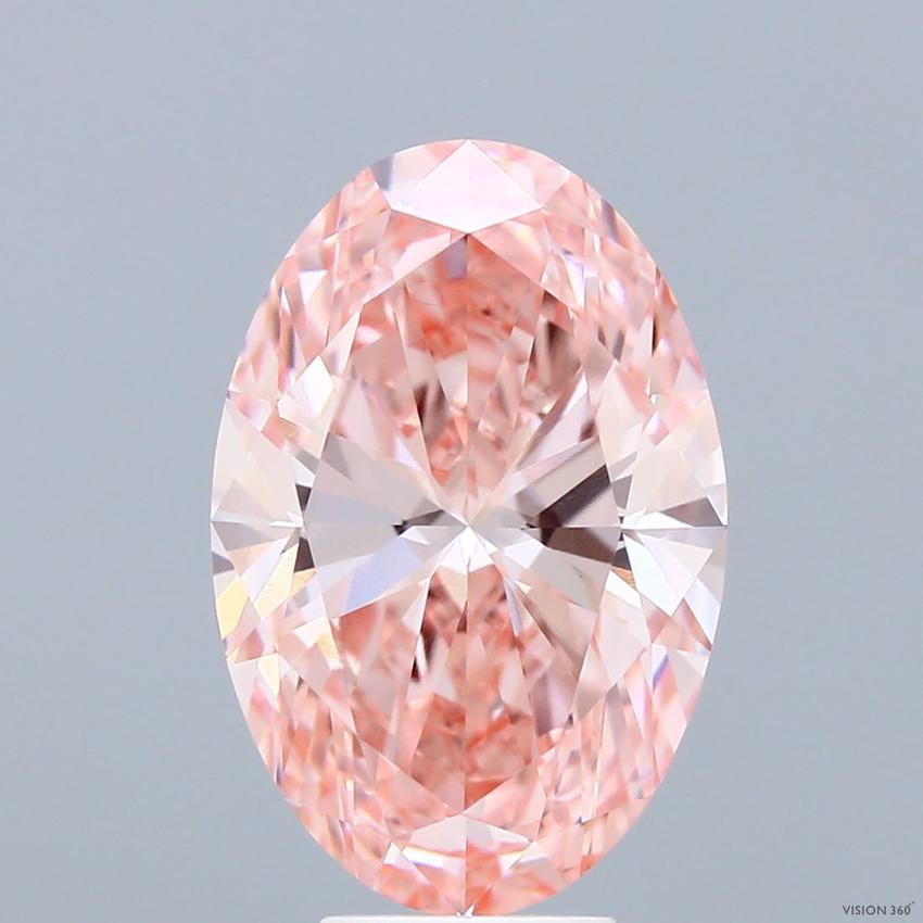 5.54 Ct. Fancy Vivid Pink Oval Lab Grown Diamond