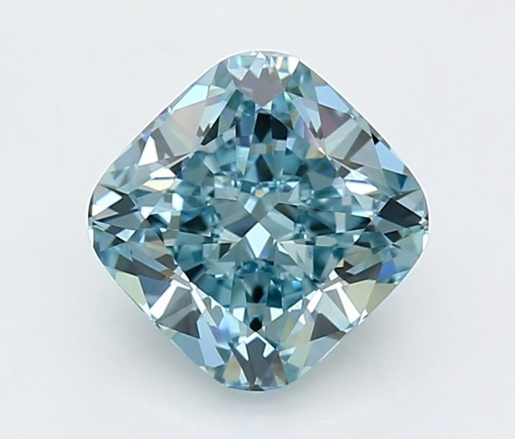 2.03 Ct. Fancy Vivid  Blue Cushion Lab Grown Diamond