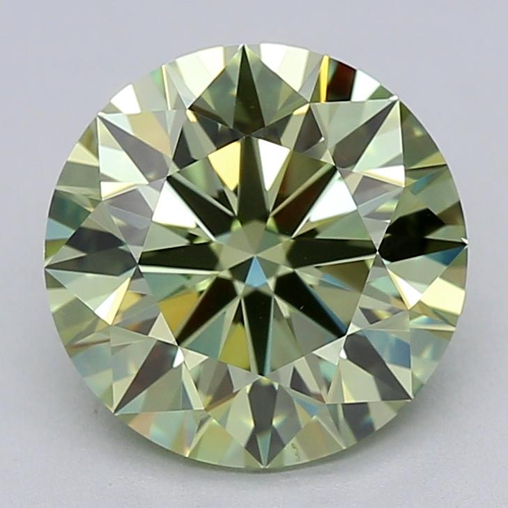 2.58 Ct. Fancy Vivid  Green Round Lab Grown Diamond