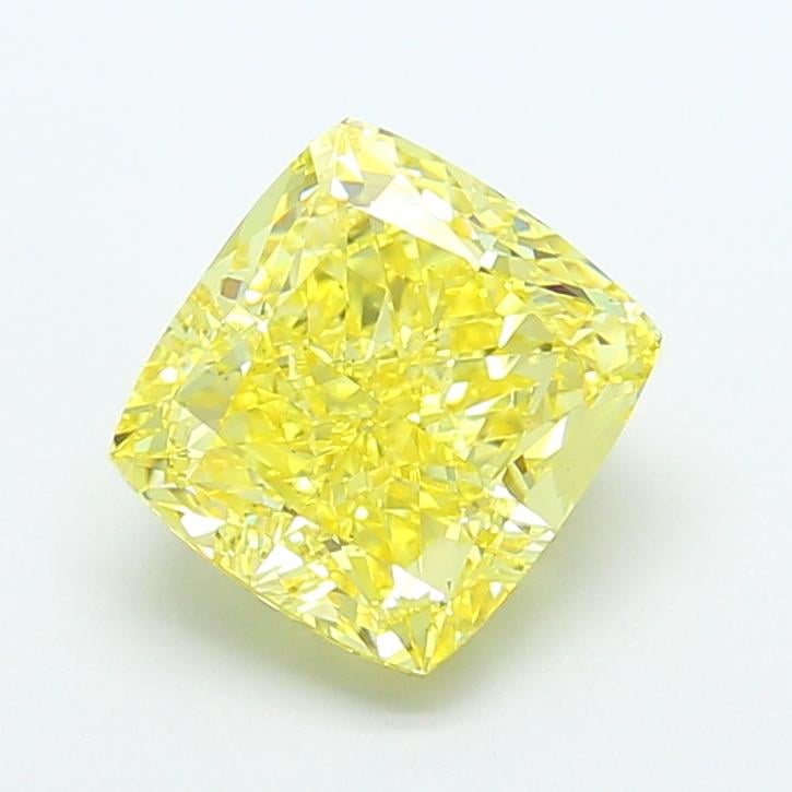 3.12 Ct. Fancy Intense  Yellow Cushion Lab Grown Diamond