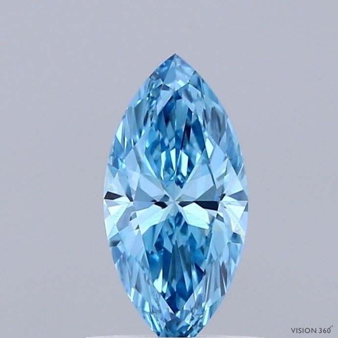 0.72 Ct. Fancy Vivid  Blue Marquise Lab Grown Diamond