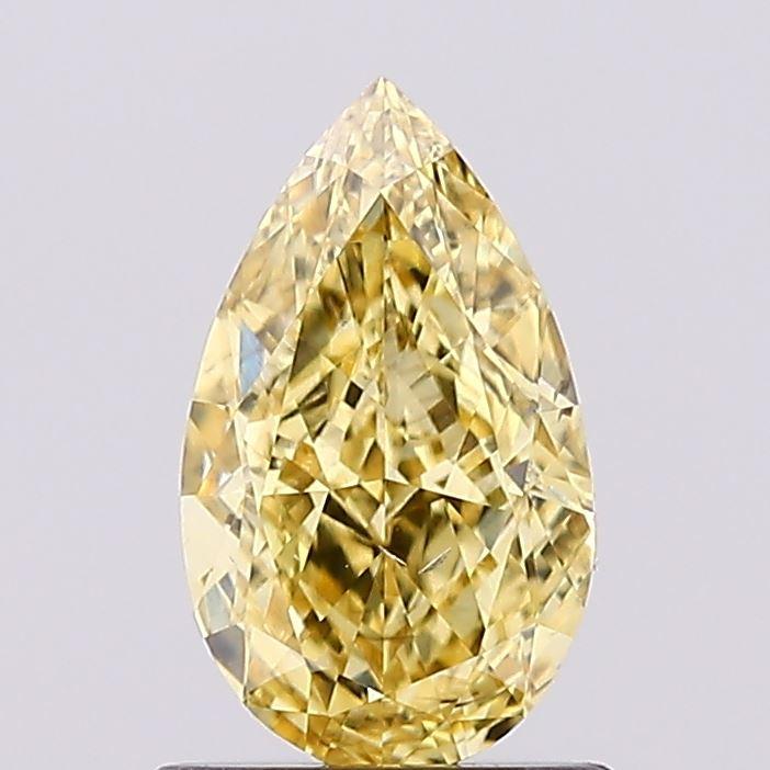 1.04 Ct. Fancy Vivid  Yellow Pear Lab Grown Diamond
