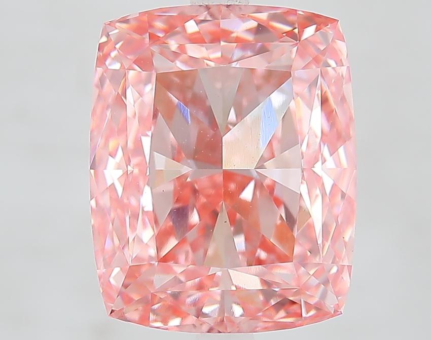 8.09 Ct. Fancy Vivid Pink Cushion Lab Grown Diamond