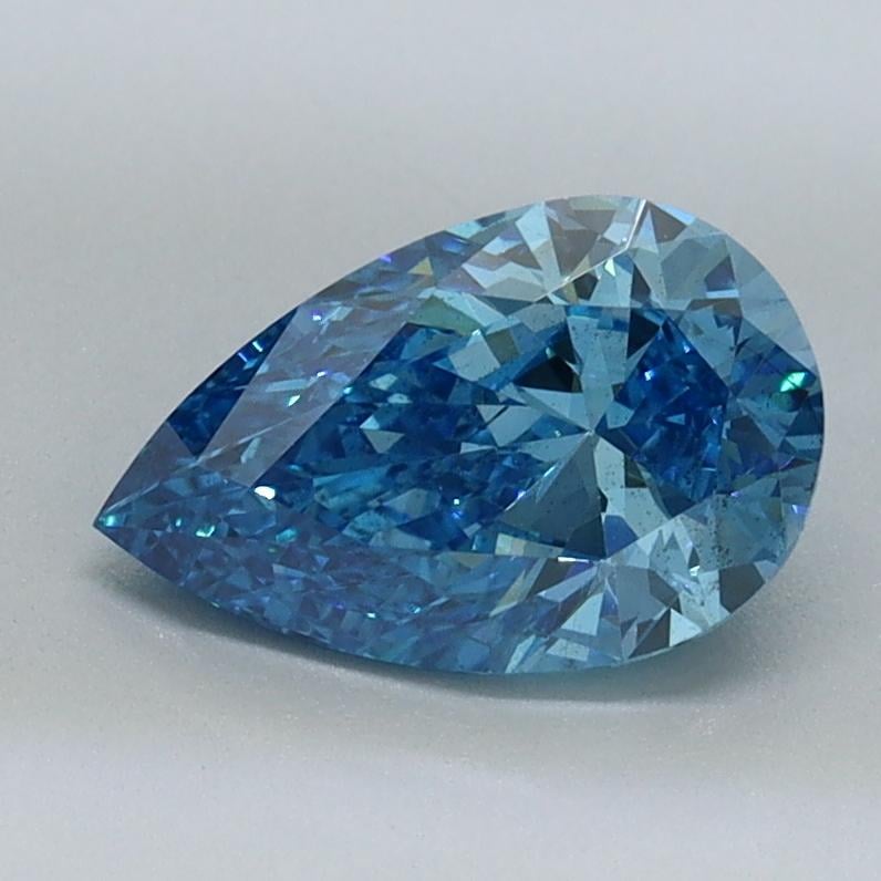1.02 Ct. Fancy Vivid Malibu Blue Pear Lab Grown Diamond