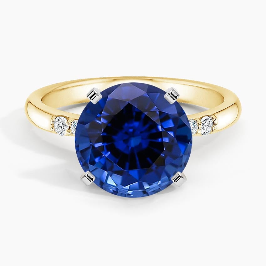 Mosaic Lab Grown Cushion Cut Diamond Sapphire Garnet Engagement Ring