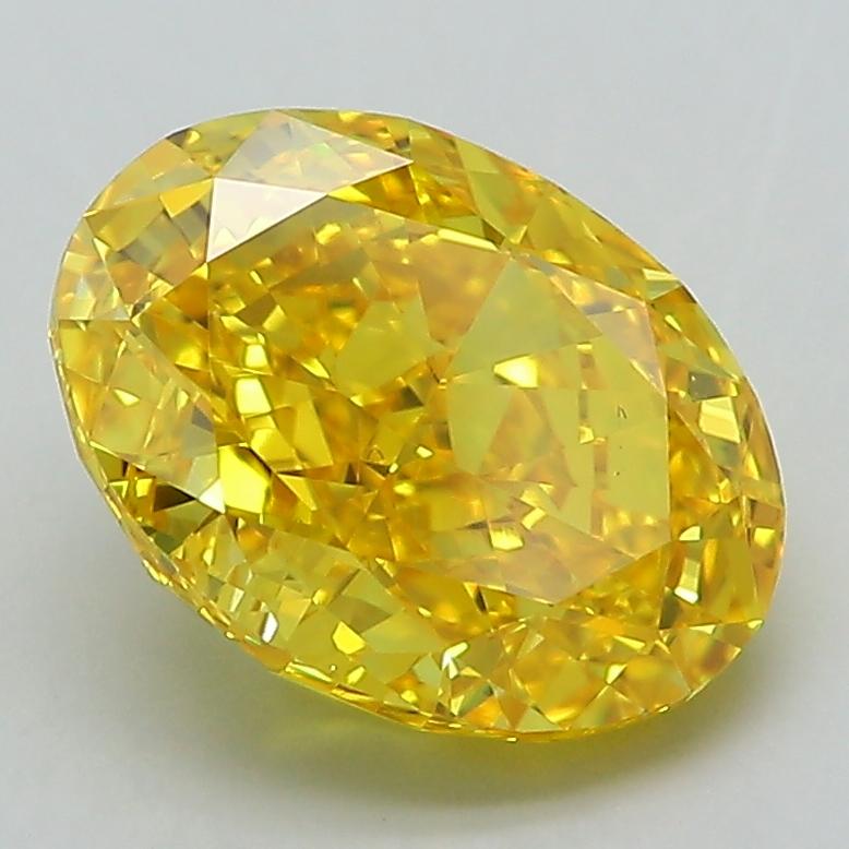 3.01 Ct. Fancy Vivid Yellow Oval Lab Grown Diamond