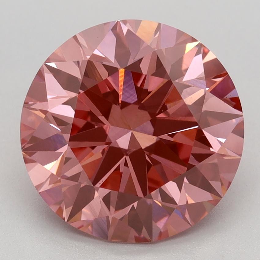 3.11 Ct. Fancy Vivid Pink Round Lab Grown Diamond