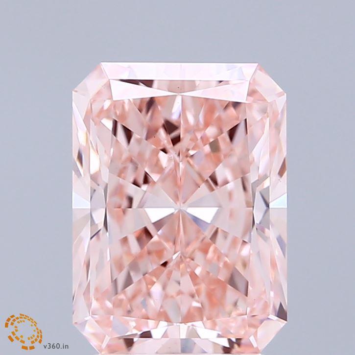 3.07 Ct. Fancy Intense Pink Radiant Lab Grown Diamond