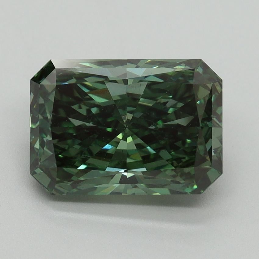 3.11 Ct. Fancy Vivid Green Radiant Lab Grown Diamond