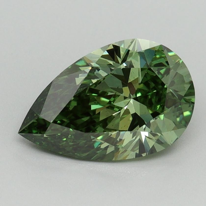 1.52 Ct. Fancy Vivid Green Pear Lab Grown Diamond
