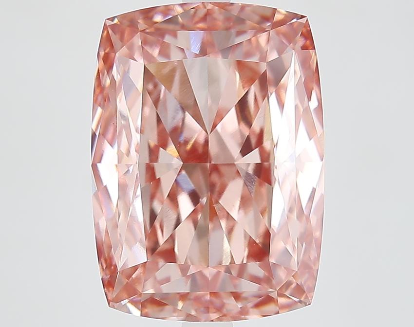 9.32 Ct. Fancy Vivid Brownish Pink Cushion Lab Grown Diamond