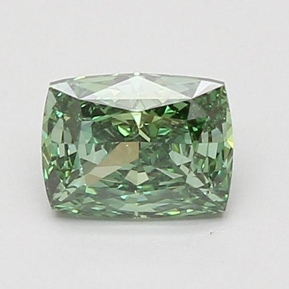 1.02 Ct. Fancy Vivid Green Cushion Lab Grown Diamond