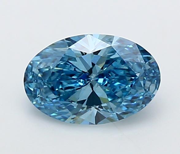 1.01 Ct. Fancy Vivid  Blue Oval Lab Grown Diamond