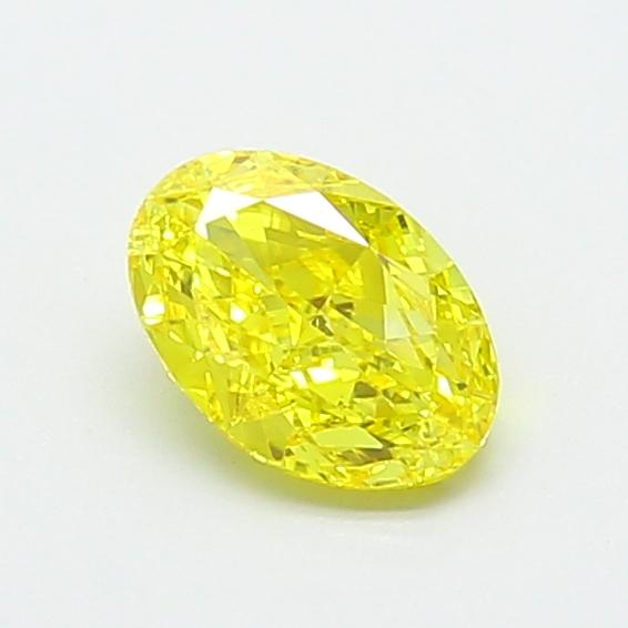 0.74 Ct. Fancy Vivid Yellow Oval Lab Grown Diamond