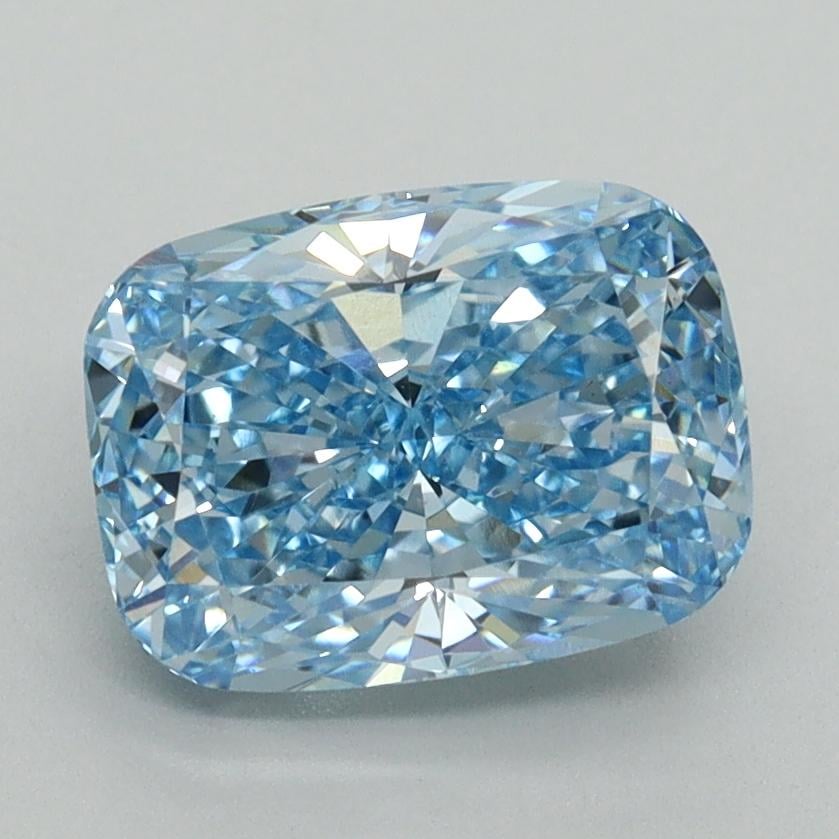 2.24 Ct. Fancy Vivid Blue Cushion Lab Grown Diamond