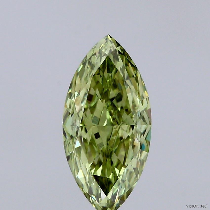1.58 Ct. Fancy Vivid Green Marquise Lab Grown Diamond