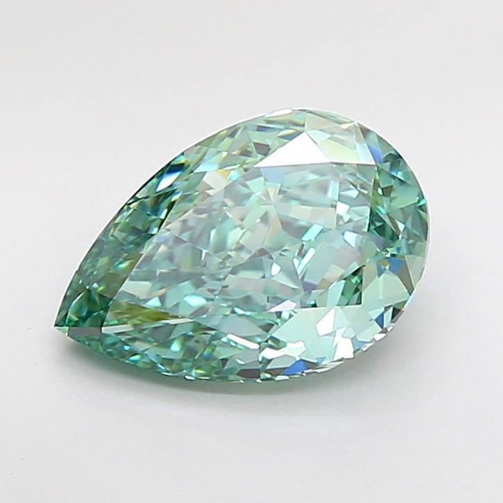 3.07 Ct. Fancy Vivid Green Pear Lab Grown Diamond
