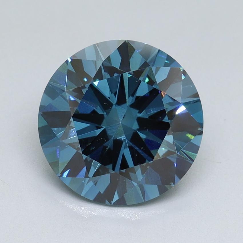 2.50 Ct. Fancy Vivid Malibu Blue Round Lab Grown Diamond