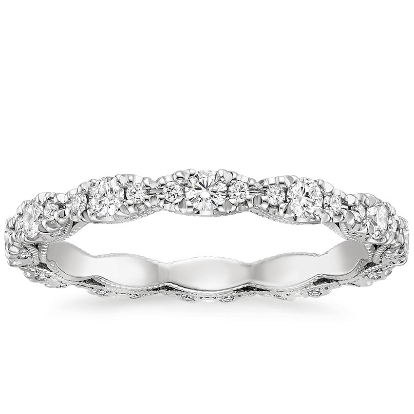 18K White Gold Tacori Petite Crescent Pavé Eternity Diamond Ring (5/8 ct. tw.), large top view