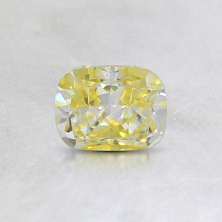 0.53 Ct. Fancy Intense Yellow Cushion Diamond
