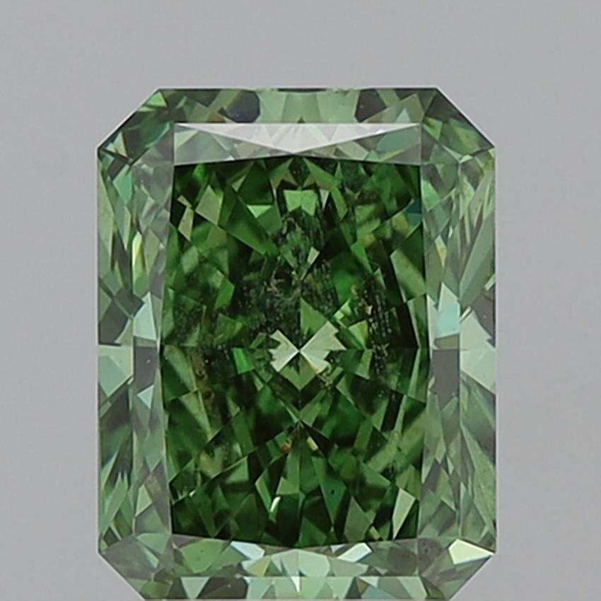 2.40 Ct. Fancy Vivid Green Radiant Lab Grown Diamond