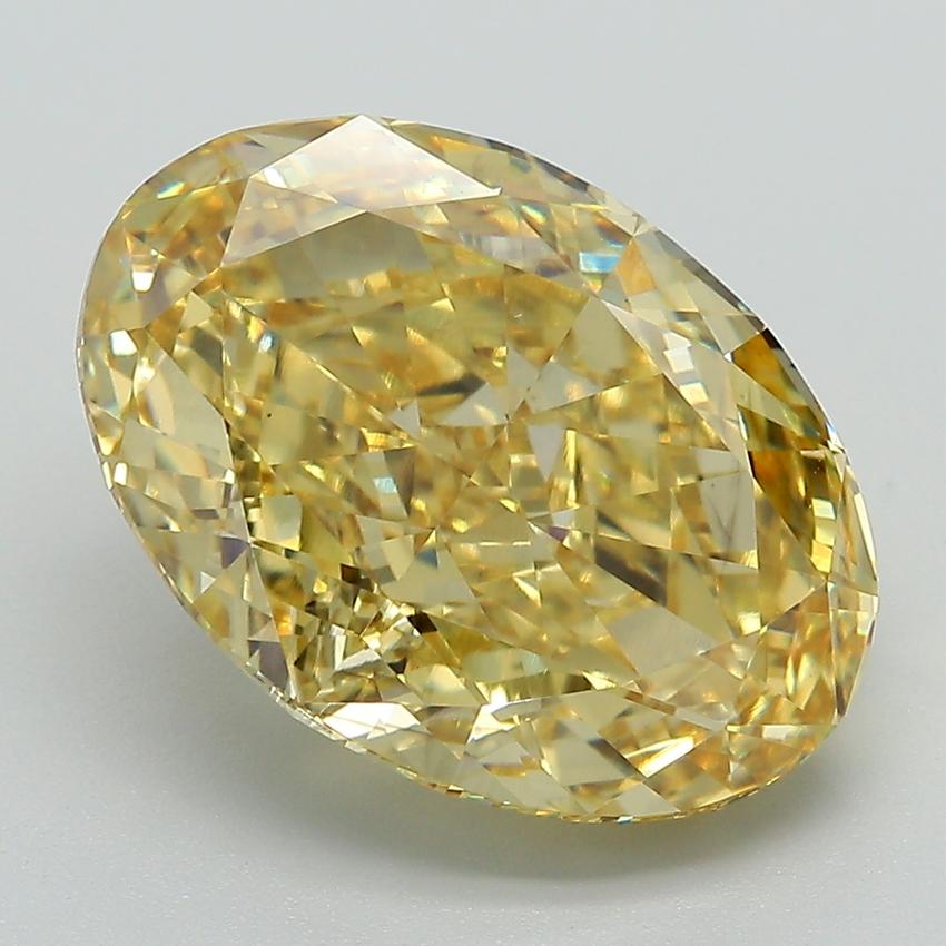 7.28 Ct. Fancy Vivid Yellow Oval Lab Grown Diamond