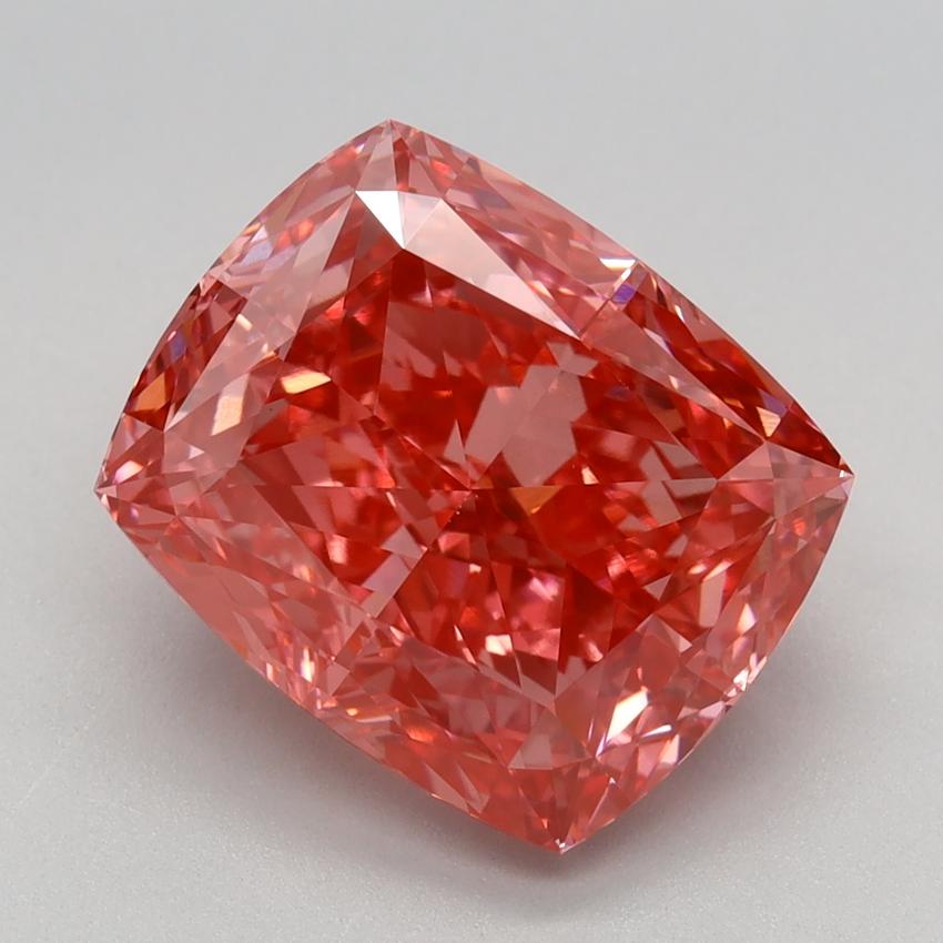 4.24 Ct. Fancy Vivid Pink Cushion Lab Grown Diamond
