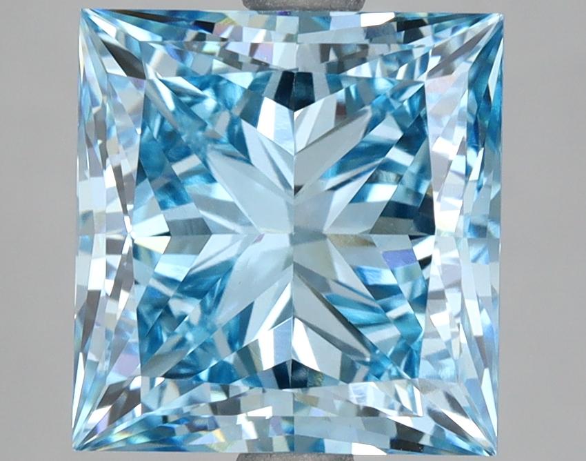 5.05 Ct. Fancy Vivid Blue Princess Lab Grown Diamond
