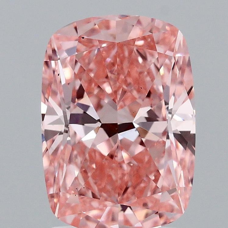 2.59 Ct. Fancy Vivid Pink Cushion Lab Grown Diamond
