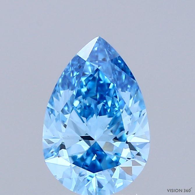 1.08 Ct. Fancy Vivid Blue Pear Lab Grown Diamond