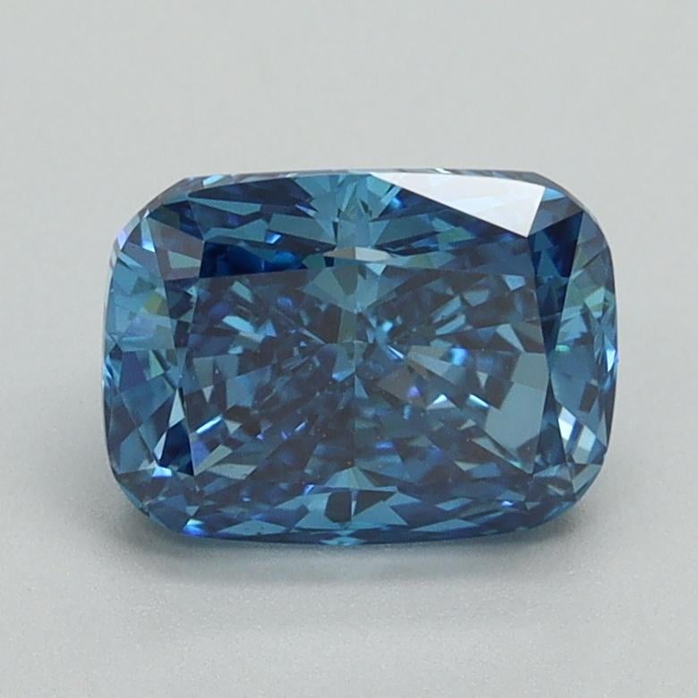 1.55 Ct. Fancy Vivid Blue Cushion Lab Grown Diamond