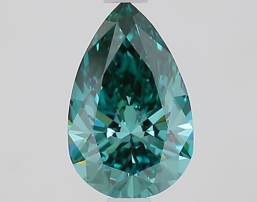 1.10 Ct. Fancy Vivid Green Pear Lab Grown Diamond