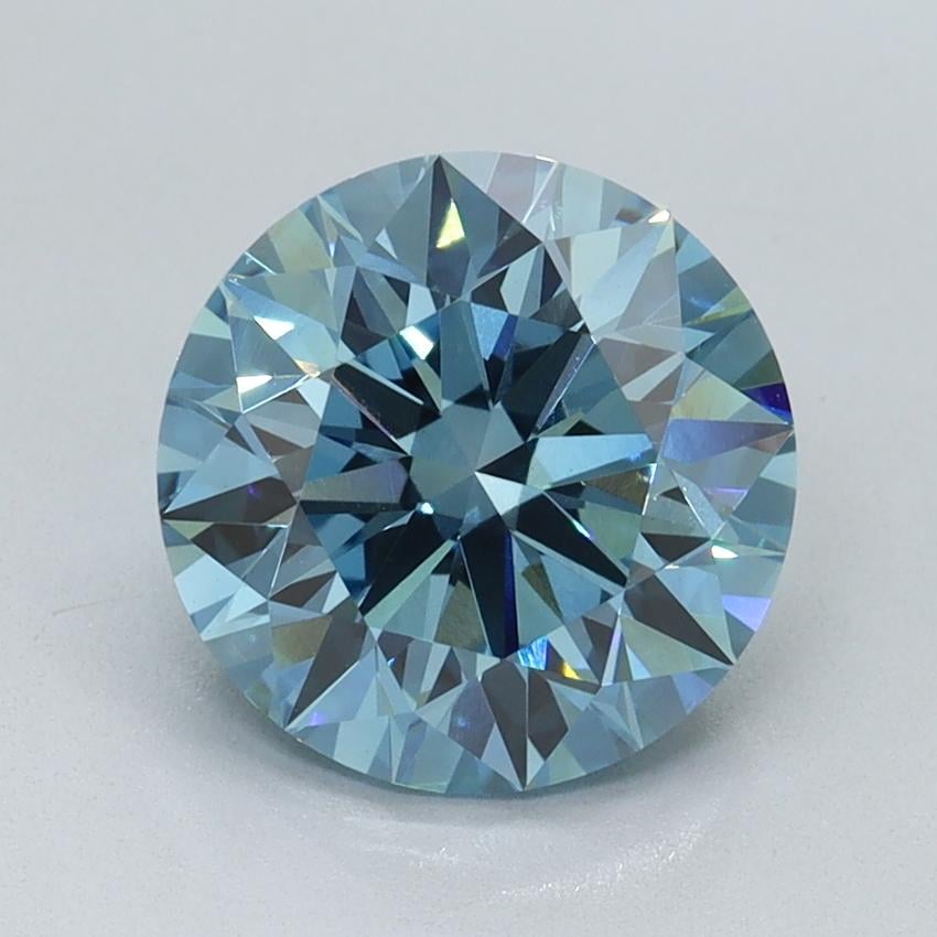 2.32 Ct. Fancy Vivid Blue Round Lab Grown Diamond