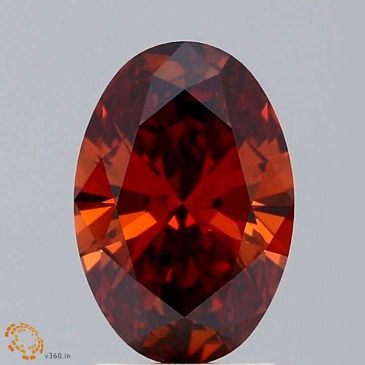 2.00 Ct. Fancy Deep  Orange Oval Lab Grown Diamond