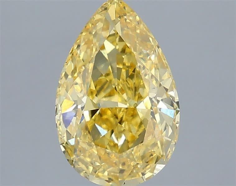 2.03 Ct. Fancy Vivid Yellow Pear Lab Grown Diamond