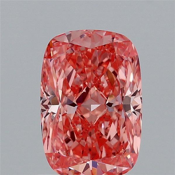 1.40 Ct. Fancy Vivid Orangy Pink Cushion Lab Grown Diamond