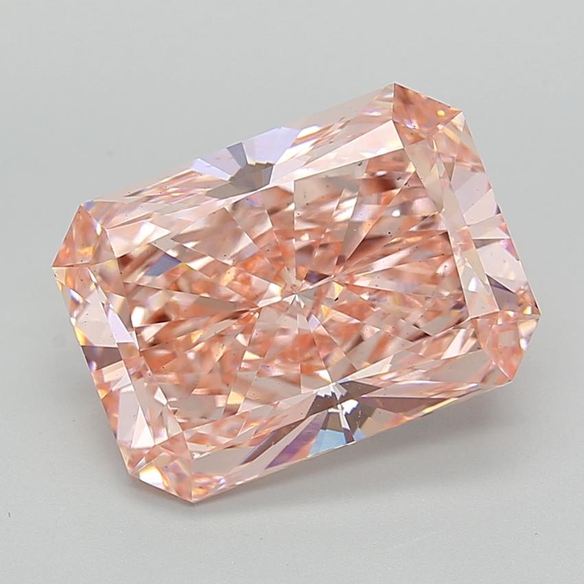 7.53 Ct. Fancy Vivid  Pink Radiant Lab Grown Diamond