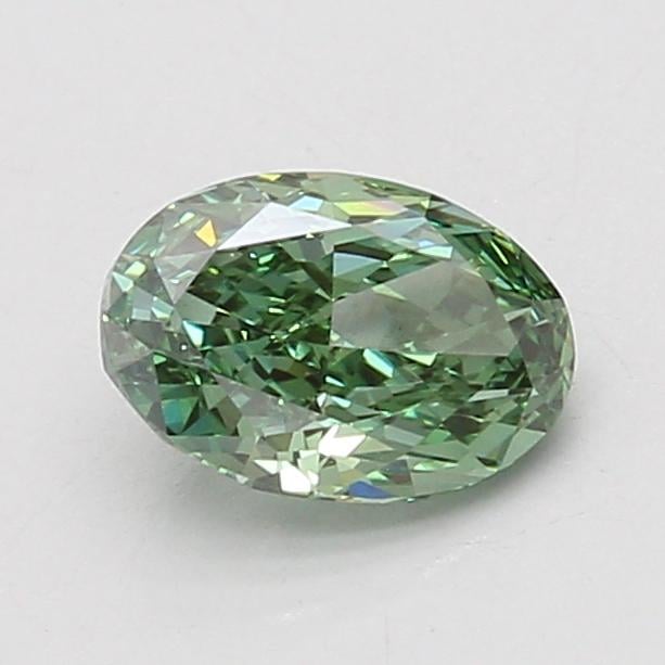1.10 Ct. Fancy Vivid Green Oval Lab Grown Diamond