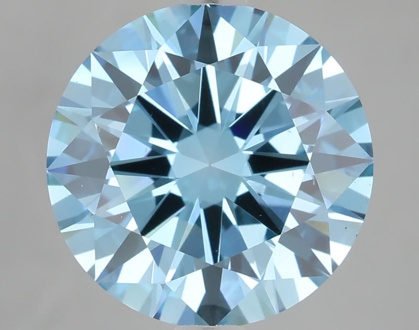 4.06 Ct. Fancy Vivid Blue Round Lab Grown Diamond